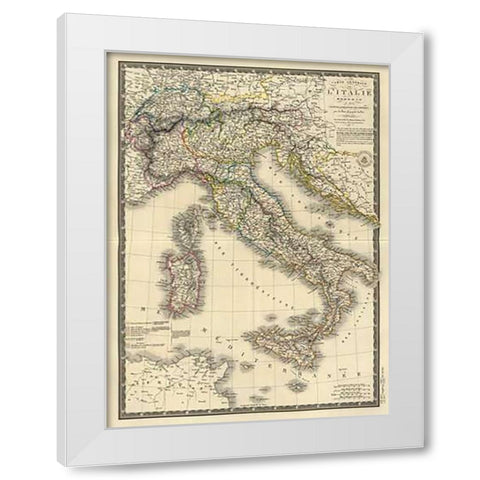 Italie moderne, 1828 White Modern Wood Framed Art Print by Brue, Adrien Hubert