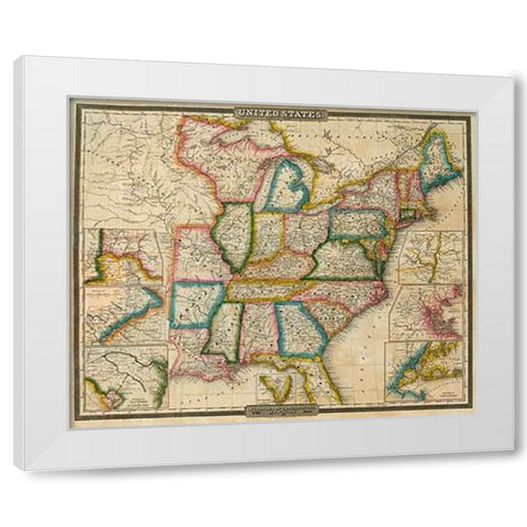 United States, 1833 White Modern Wood Framed Art Print by Burr, David