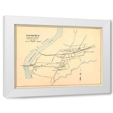 East Hartford, Connecticut, 1893 White Modern Wood Framed Art Print by Hurd and Co., D.H