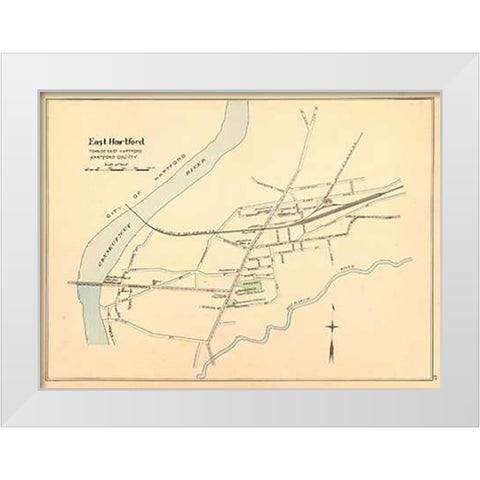 East Hartford, Connecticut, 1893 White Modern Wood Framed Art Print by Hurd and Co., D.H