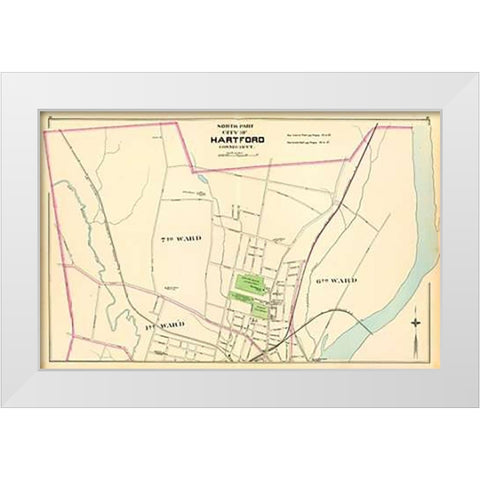 Connecticut: Hartford, North, 1893 White Modern Wood Framed Art Print by Hurd and Co., D.H
