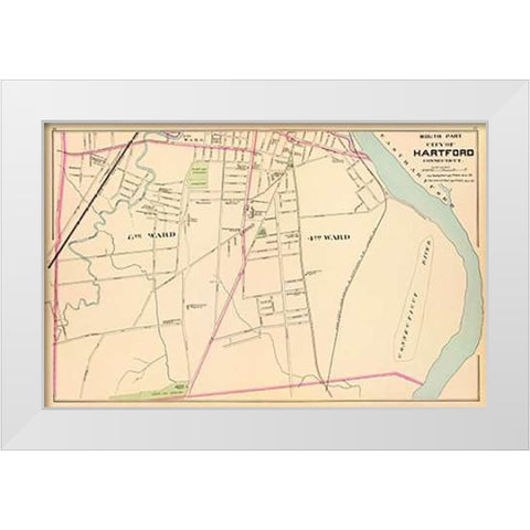 Connecticut: Hartford, South, 1893 White Modern Wood Framed Art Print by Hurd and Co., D.H