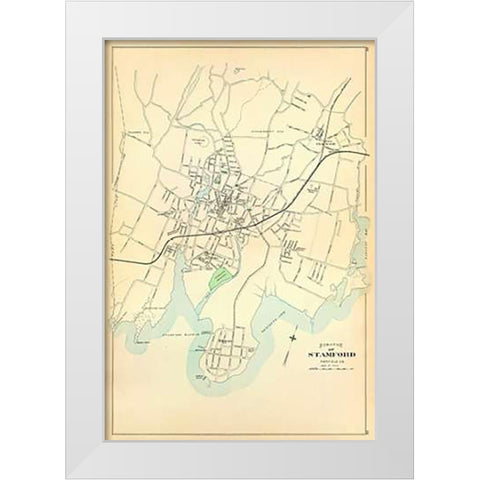 Stamford, Connecticut, 1893 White Modern Wood Framed Art Print by Hurd and Co., D.H