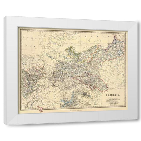 Prussia, 1861 White Modern Wood Framed Art Print by Johnston, Alexander Keith