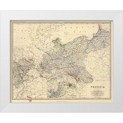 Prussia, 1861 White Modern Wood Framed Art Print by Johnston, Alexander Keith