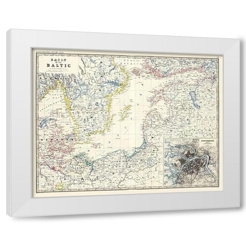 Baltic, 1861 White Modern Wood Framed Art Print by Johnston, Alexander Keith