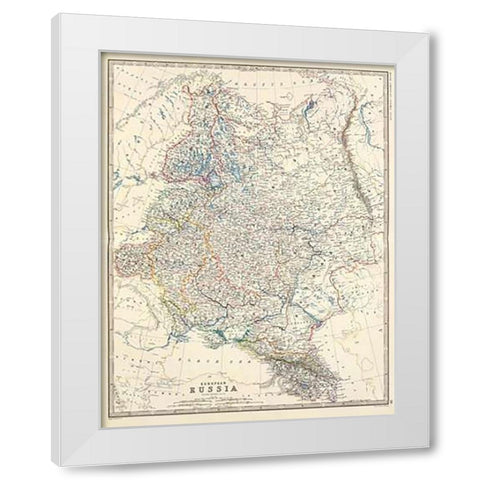 Russia, European, 1861 White Modern Wood Framed Art Print by Johnston, Alexander Keith
