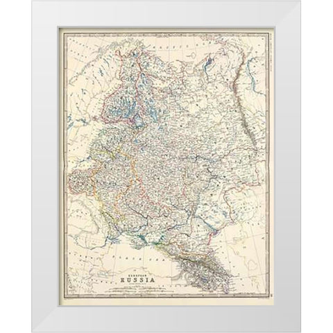 Russia, European, 1861 White Modern Wood Framed Art Print by Johnston, Alexander Keith