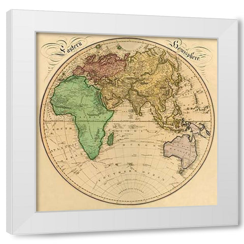 Eastern Hemisphere, 1831 White Modern Wood Framed Art Print by Lizars, Daniel