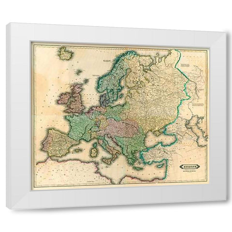 ComVintageite: Europe, 1831 White Modern Wood Framed Art Print by Lizars, Daniel
