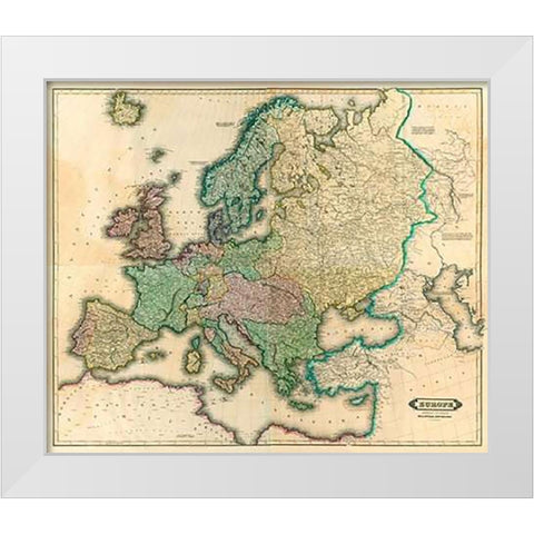 ComVintageite: Europe, 1831 White Modern Wood Framed Art Print by Lizars, Daniel