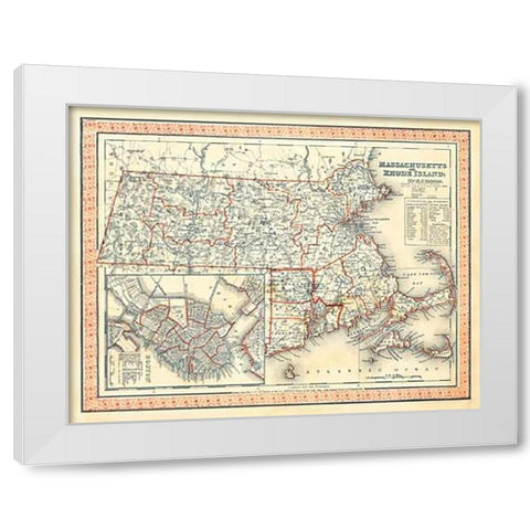Massachusetts, Rhode Island, 1846 White Modern Wood Framed Art Print by Tanner, Henry