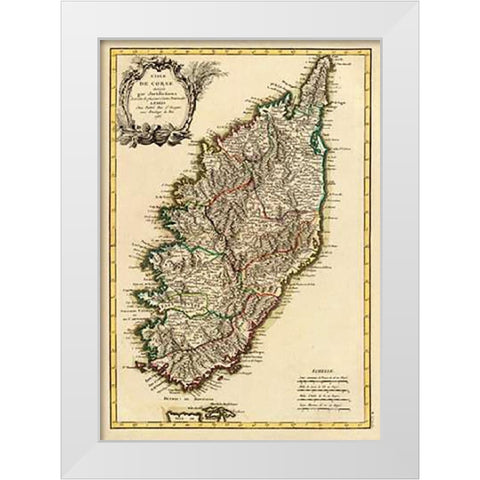 Corsica, 1783 White Modern Wood Framed Art Print by Lattre, Jean