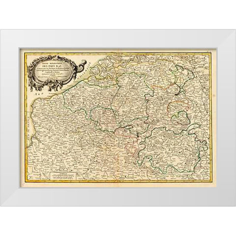 Pays Bas meridionale, 1780 White Modern Wood Framed Art Print by Janvier, Jean