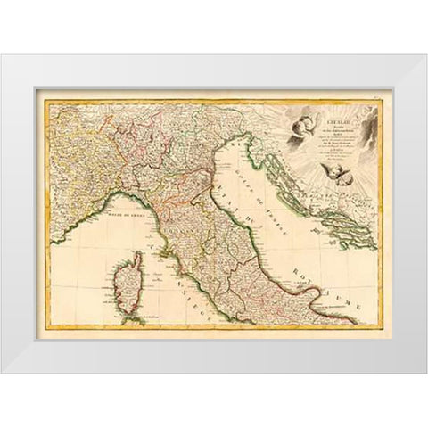 LItalie septentrionale, 1780 White Modern Wood Framed Art Print by Zannoni, Giovanni Antonio Bartolomeo Rizzi