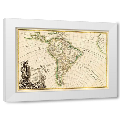 LAmerique Meridionale, 1782 White Modern Wood Framed Art Print by Janvier, Jean