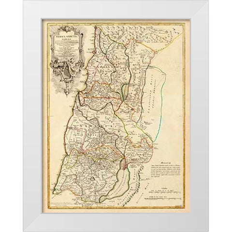 ComVintageite: Terrae Sanctae, 1782 White Modern Wood Framed Art Print by De Lisle, Guillaume