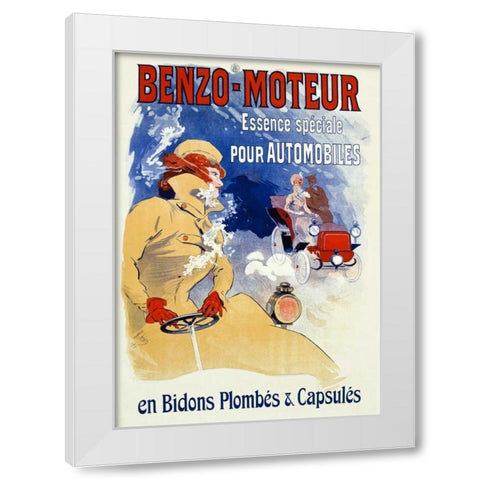 Benzo-Moteur White Modern Wood Framed Art Print by Cheret, Jules