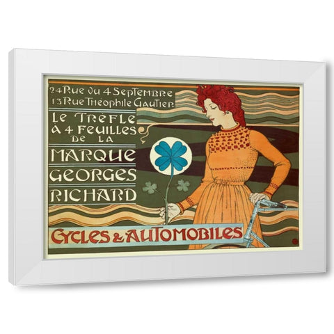 Marque Georges Richard/Cycles and Automobiles White Modern Wood Framed Art Print by Grasset, Eugene