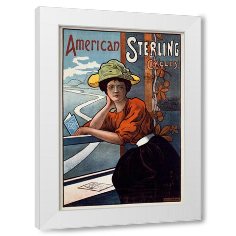 American Sterling Cycles White Modern Wood Framed Art Print by Sevelinge, Emile