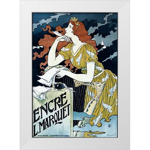 Encre L. Marquet White Modern Wood Framed Art Print by Grasset, Eugene