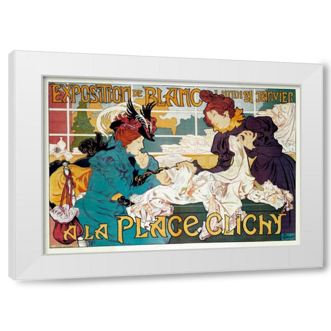 Exposition de Blanc a la Place Clichy White Modern Wood Framed Art Print by Thiriet, Henri