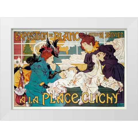 Exposition de Blanc a la Place Clichy White Modern Wood Framed Art Print by Thiriet, Henri