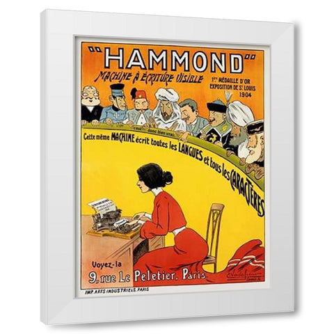 Hammond White Modern Wood Framed Art Print by Vavasseur, Eugene