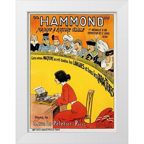 Hammond White Modern Wood Framed Art Print by Vavasseur, Eugene