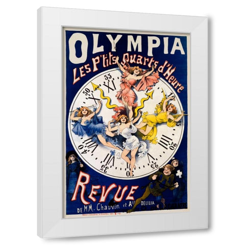 Olympia/Ptits Quarts dHeure Revue White Modern Wood Framed Art Print by Choubrac, Alfred
