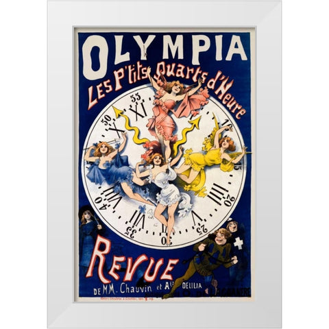 Olympia/Ptits Quarts dHeure Revue White Modern Wood Framed Art Print by Choubrac, Alfred