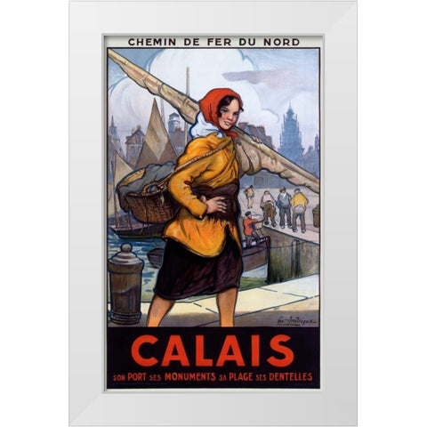 Chemin de Fer du Nord/Calais White Modern Wood Framed Art Print by Andrique, Georges
