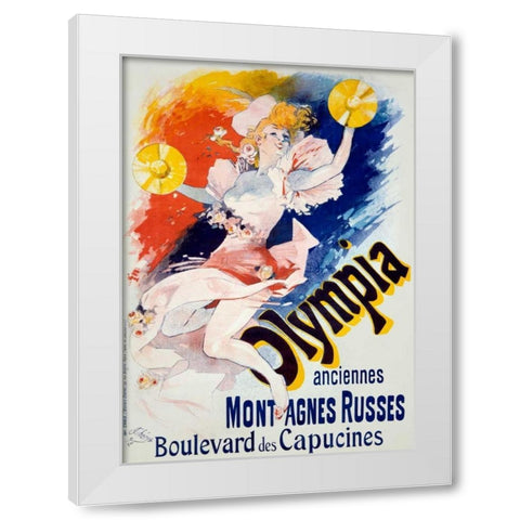 Olympia/Anciennes Montagnes Russes White Modern Wood Framed Art Print by Cheret, Jules