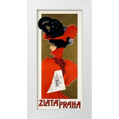 Zlata Praha White Modern Wood Framed Art Print by Oliva, Viktor
