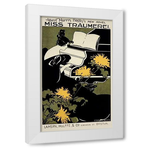 Miss Traumerei White Modern Wood Framed Art Print by Reed, Ethel