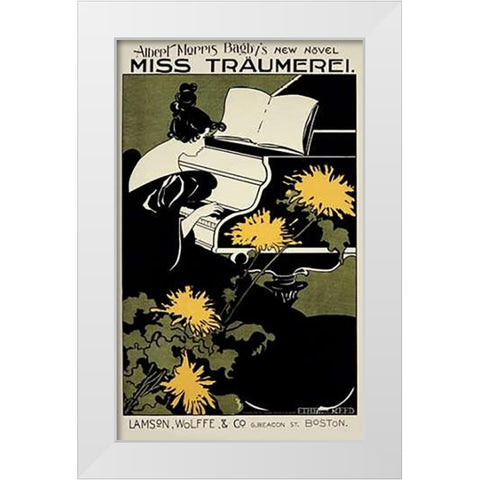 Miss Traumerei White Modern Wood Framed Art Print by Reed, Ethel