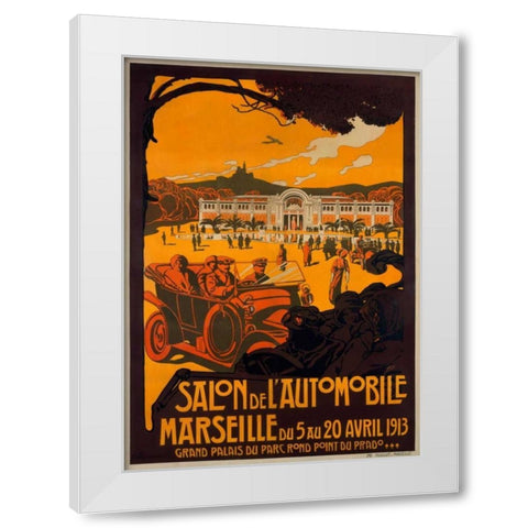 Salon de lâ€™Automobile/Marseille White Modern Wood Framed Art Print by Dellepiane, David