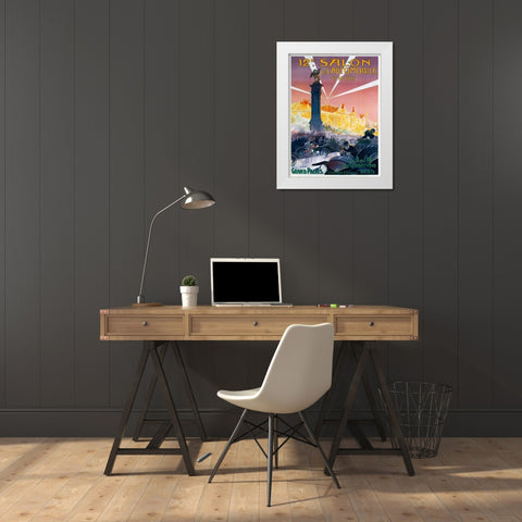 12e Salon de lâ€™Automobile White Modern Wood Framed Art Print by De Fonseca, Gaston Simoes
