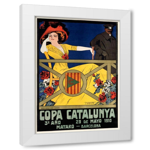 Copa Catalunya White Modern Wood Framed Art Print by Muntanya, J.