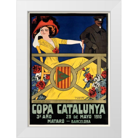 Copa Catalunya White Modern Wood Framed Art Print by Muntanya, J.