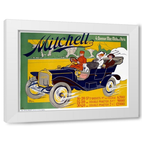 Mitchell White Modern Wood Framed Art Print by Riom, G.