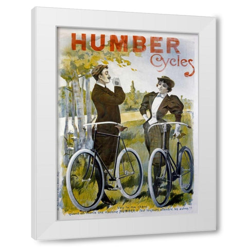 Humber Cycles White Modern Wood Framed Art Print by Pal