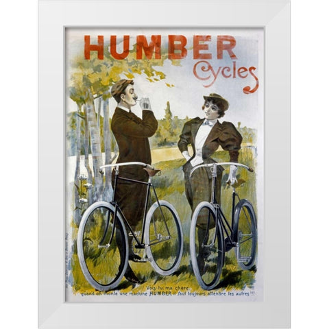 Humber Cycles White Modern Wood Framed Art Print by Pal