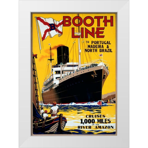 Booth Line White Modern Wood Framed Art Print by McDonald, W.