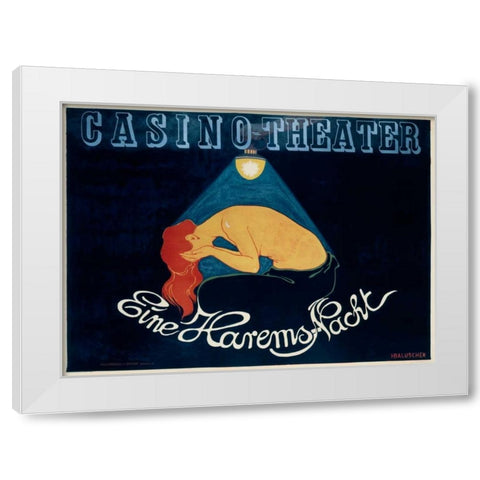 Casino-Theater/Eine Harems-Nacht White Modern Wood Framed Art Print by Baluschek, Hans