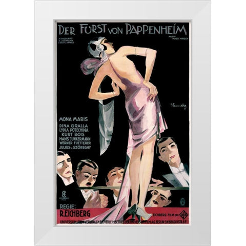 Der Furst von Pappenheim White Modern Wood Framed Art Print by Fenneker, Josef