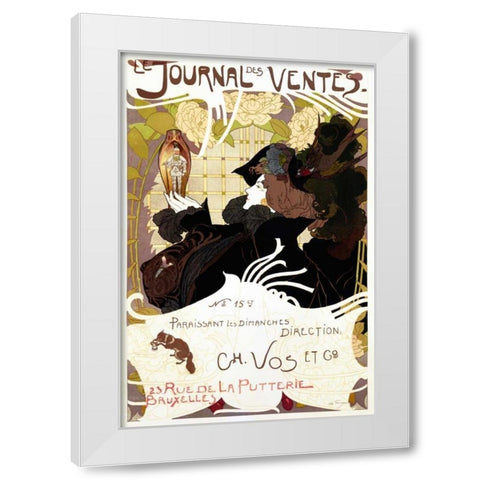 Le Journal des Ventes White Modern Wood Framed Art Print by De Feure, Georges