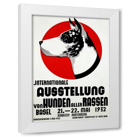 Ausstellung von Hunden White Modern Wood Framed Art Print by Handschin, Johannes