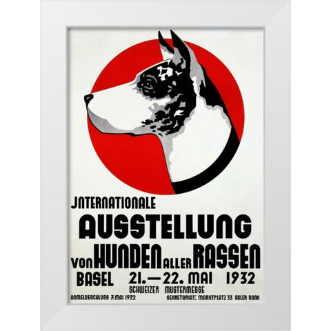 Ausstellung von Hunden White Modern Wood Framed Art Print by Handschin, Johannes