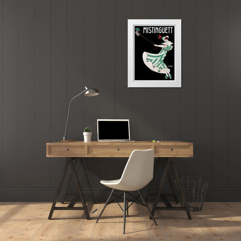 Mistinguett White Modern Wood Framed Art Print by Benda, G.K.